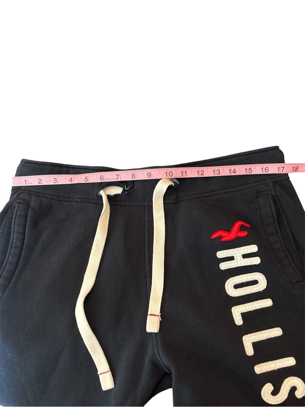 Hollister Vintage Sweatpants Men Size L Navy Logo Embroidered Pockets 2YK - Picture 7 of 9
